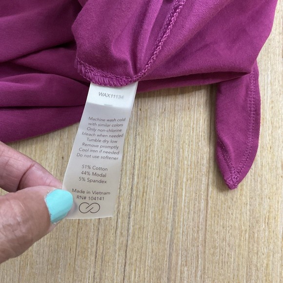 CALIA Carrie Underwood Tie Front Athletic Tee Womens Small Fuchsia Pink New - Picture 5 of 7